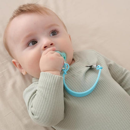 Silicone Pacifier Clip, Seposeve Pack of 3 Baby Pacifier Teether Clip with 4 Texture