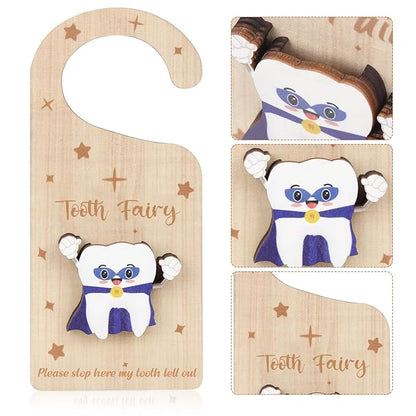 Tooth Door Hanger with Money Holder, Wooden Tooth Door Holder 3D Lost