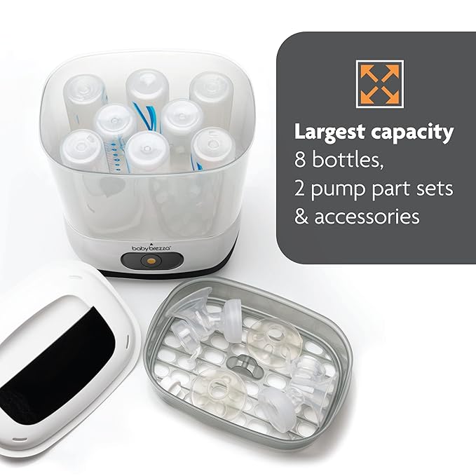 Baby Brezza 4 in 1 Baby Bottle Sterilizer Machine ??Largest Capacity Electric Steam Sterilization