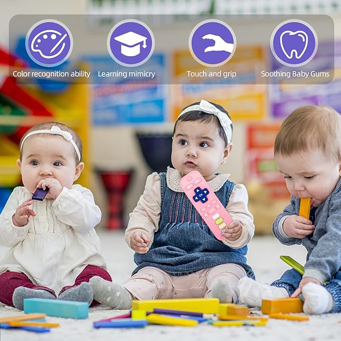 Chuya Silicone Remote Teethers Baby Teething Toys, TV Remote Teether 0-6-12-18 Months