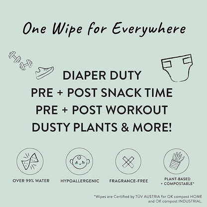 The Honest Company Babe's Clean Bum Gift Set | Diapering + Newborn Essentials 99% Water (60 ct), (2.5 oz), 1, 7