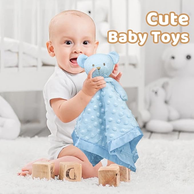 Pro Goleem Teddy Bear Lovey Baby Security Blanket for Boys 16 Inch
