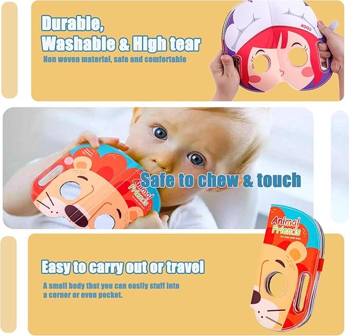 Baby Mask Books 18 Months, Sensory Baby Toys Folding Felt 18 Months
