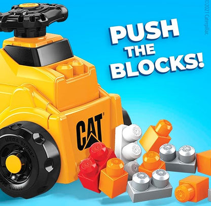 MEGA BLOKS First Builders Cat Toddler Building Blocks Toy Set, Build ‘n Play Ride-On with 11 Pieces and Storage 1+ Years