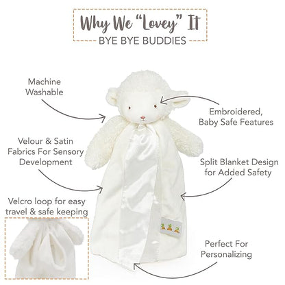 Bunnies By The Bay "Kiddo The Lamb" - Bye Bye Buddy Travel Size Baby Lovey 11 inch