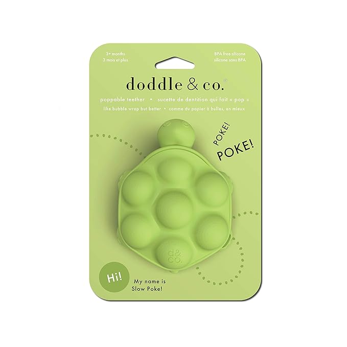 Doddle & Co. The Chew Slow Poke Turtle Teether with Poppable Bubbles | Toddler Teething Fidget Toy for Baby 1