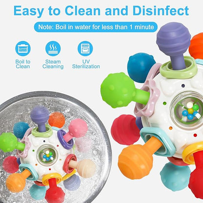 TOHIBEE Baby Montessori Sensory Toys for 0-6 6-12 Months, Food Grade Teething Toys for Babies 0 3 6 9 12 18 Months 1 2