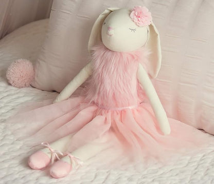 Lilly The Bunny | Beautiful Cream Cotton Linen Plush Doll with Floppy Ears, Arms & Legs