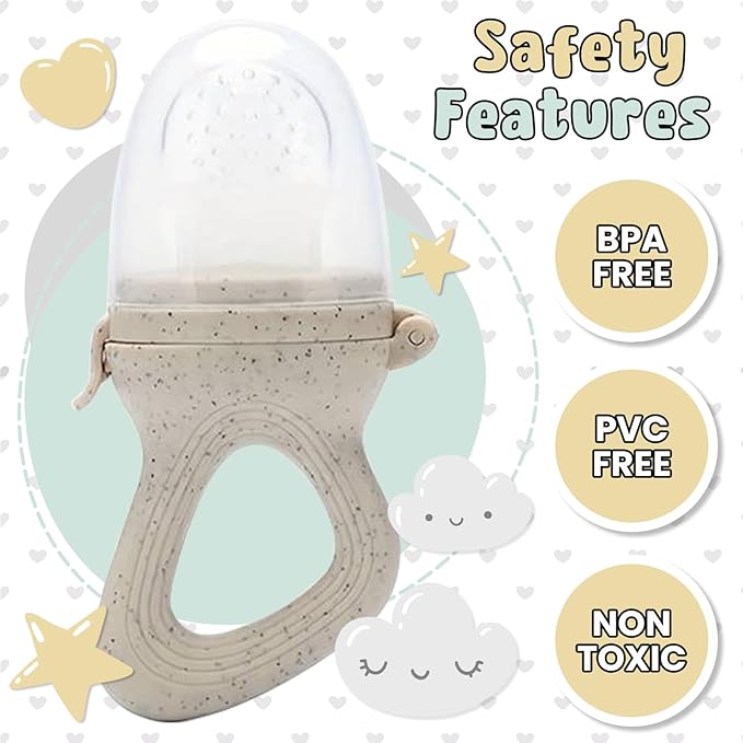 Avee & Co Silicone Teething Pacifier and Fresh Fruit Feeder, Baby Pacifier for Teething