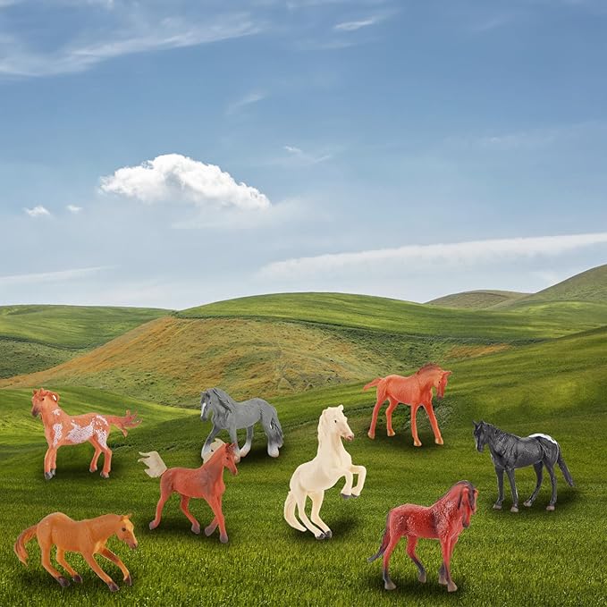 Horse Figurines Toys Set Farm Animal Realistic Plastic Horse Figures