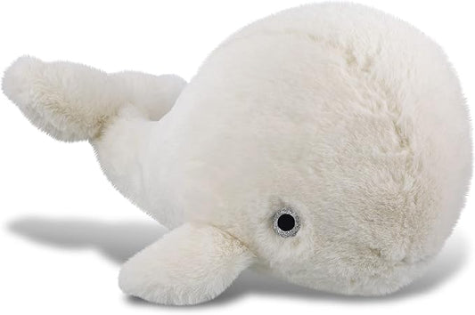 DolliBu Plush Whale Stuffed Animal - Soft Huggable White Whale, Adorable Playtime Whale Plush Toy 13 Inches