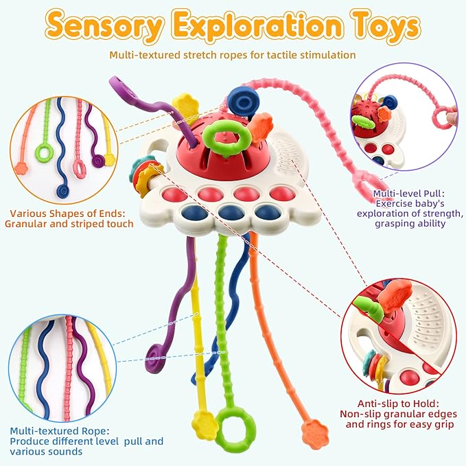 AiTuiTui Sensory Montessori Baby Toys 6 to 12 Months, Toddler Travel Toys for 1 2 Year Old Boy Girl Birthday Gifts 9 10 18 Months