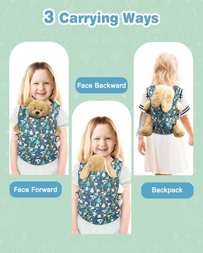 Lictin Baby Doll Carrier, Front and Back Doll Accessories Carrier for Little Girls