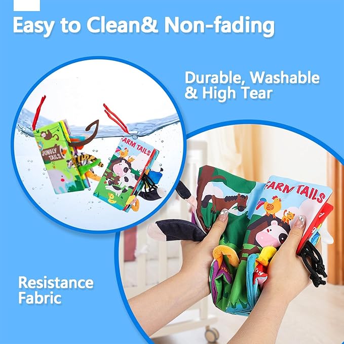 beiens Baby Books 0-6 Months, 2PCS Baby Toys 0-3-6-12-18 Months