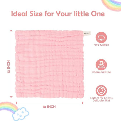 Absorbent Baby Bath and Face Towels 100% Cotton 10 x 10?â?