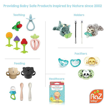 RaZbaby Silicone Baby Teether, BerryBumps Textured Silicone Soothes Babies??Sore Gums