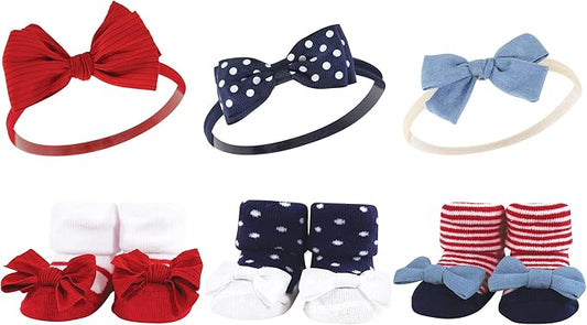 Hudson Baby Girl's Headband and Socks Giftset