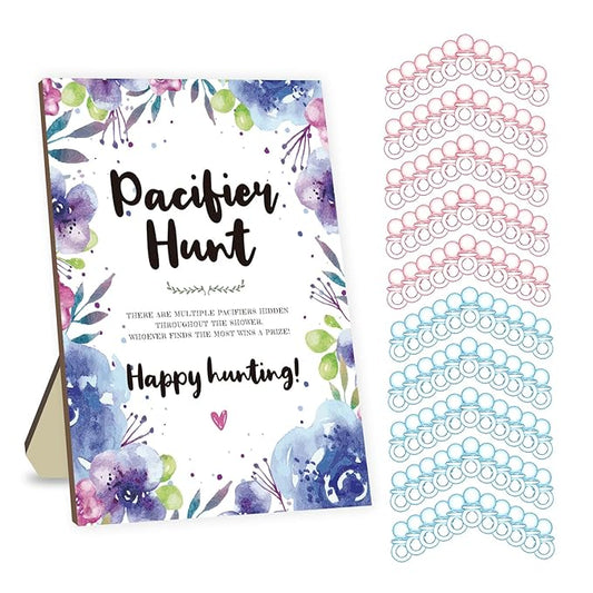 Baby Shower Games Set, Baby Pacifier Hunt Game 50 Mini 50 Blue