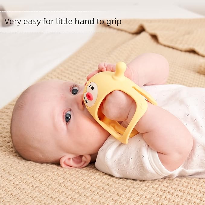 Smily Mia Smily Mia Penguin Teethers, Silicone TeethingToys for Babies 0-6Months 3-6Months, Hand
