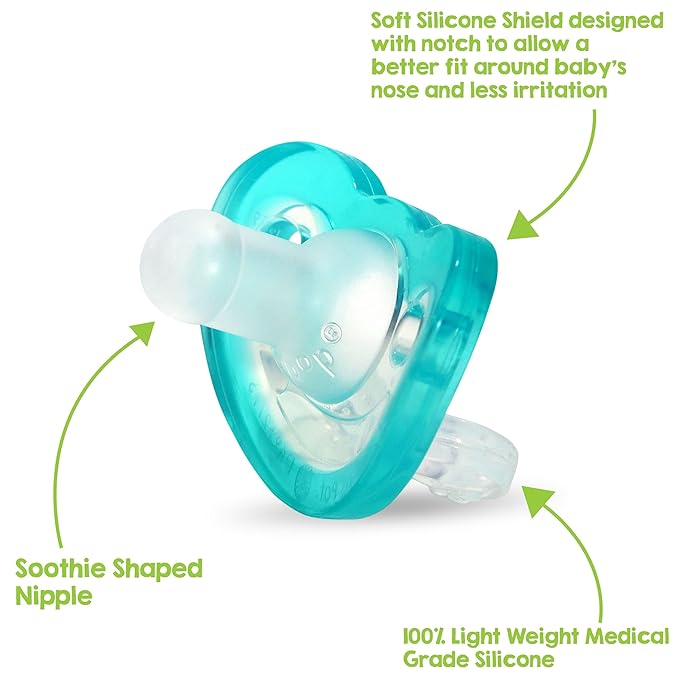 RaZbaby JollyPop Newborn Pacifier 0-3 Months - Soft, BPA-Free Silicone 2