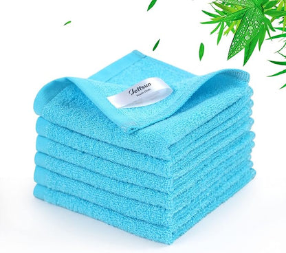 JEFFSUN Baby Washcloths 6 Pack, 10x10 inch Heavenly Soft Blue Wash Cloths for Face and Body