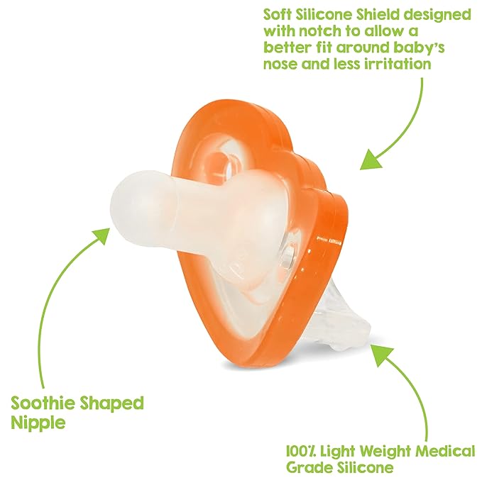 RaZbaby JollyPop Baby Pacifier for Newborns 0-3m - Soft BPA Free Medical Grade Silicone Made in The USA with a Durable one Piece Construction 4
