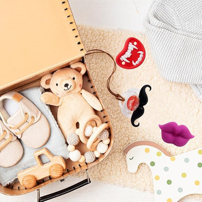 YAPROMO Funny Toddler Orthodontic Mustache Pacifiers for Babies, BPA Free Free-4 Pack