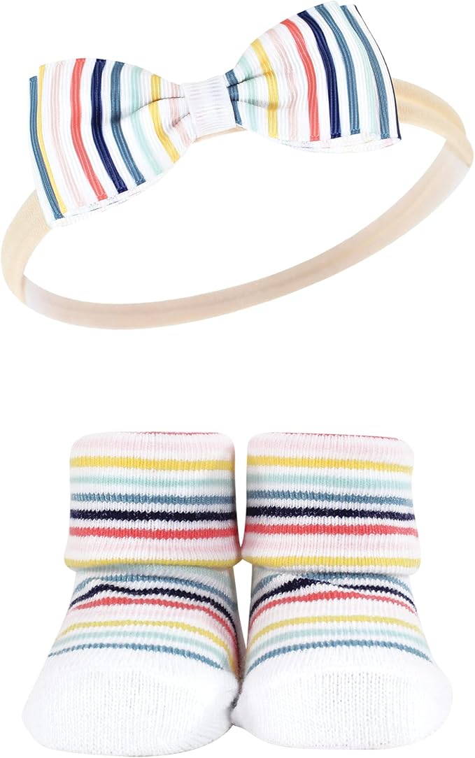 Hudson Baby Girl's Headband and Socks Giftset