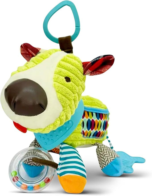 Maple Toys - 5-in-1 Multi-Sensory Plush Toy with Teethers, Rattles