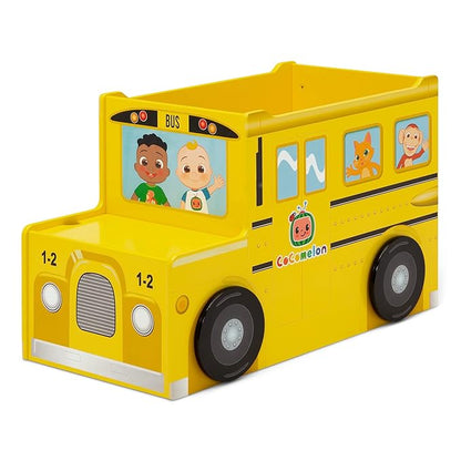 Delta Children CoComelon School Bus Toy Box + Delta Children 2-Chair Set