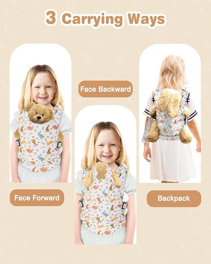 Lictin Baby Doll Carrier, Front and Back Doll Accessories Carrier for Little Girls