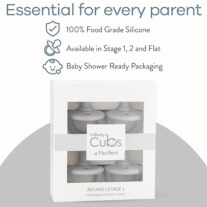 Pacifier Soother Baby 4 Pack of Pacifiers Newborn Teething 100% 0?? Months