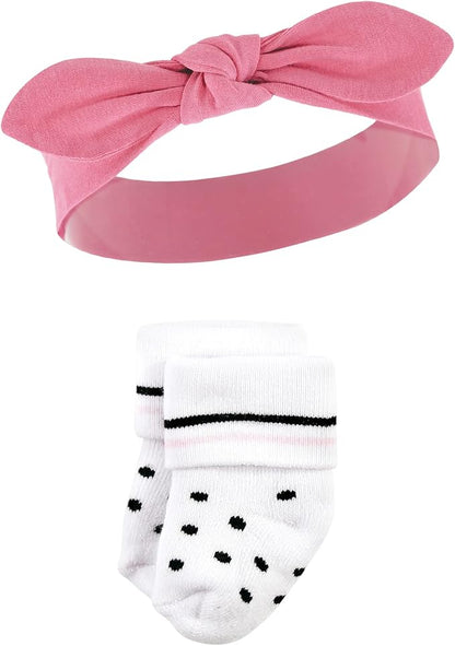 Hudson Baby baby-girls Headband and Socks Set