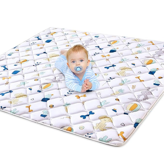 Premium Foam Baby Play Mat, 50x50 Inch Foldable and Machine Washable Crawling Mat