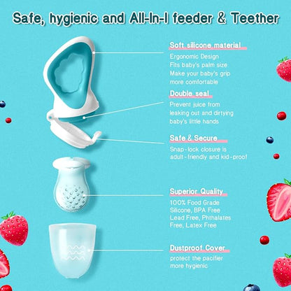 Baby Solids/Frozen Fruit Feeder Pacifier, Infant Teether Toy 4M+ 2-Pack -