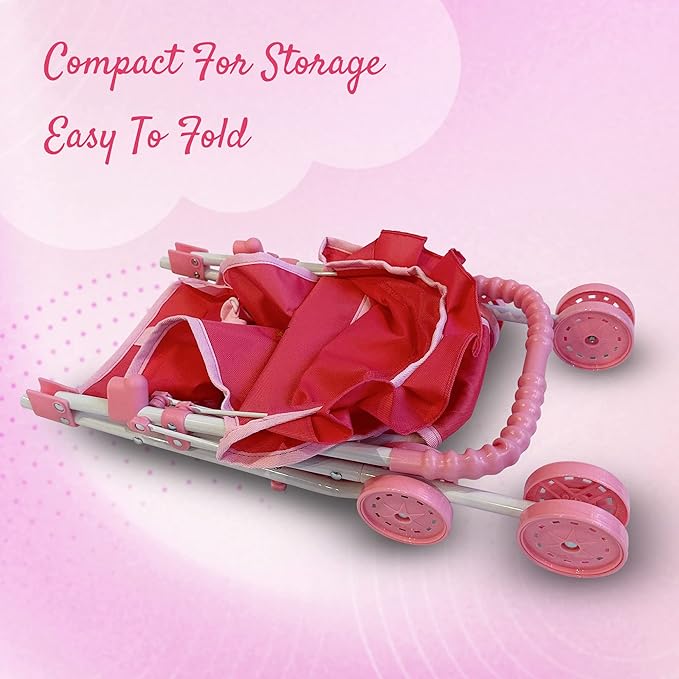 My First Baby Doll Stroller for Toddlers 3 Year Old Girls, Little Kids | Folding Baby Stroller for Dolls