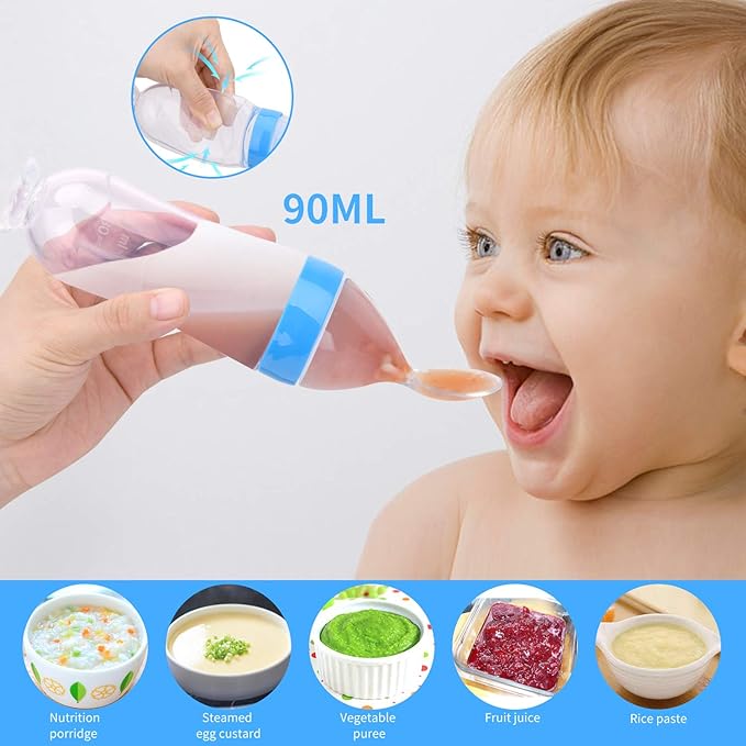 Food Feeder Baby Fruit Pacifier (3 Pcs) with 6 Different 2 PCS 90ML Spoons