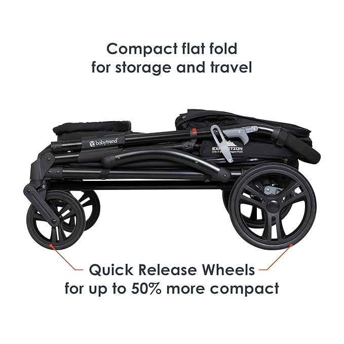 Baby Trend Expedition 2-in-1 Stroller Wagon PLUS, Ultra Black