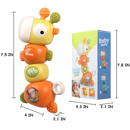 Montessori Baby Teething Sensory Toys, Newborn Rattle Toys 0 3 6 9 12 18 Months 6 to 12 Months 1 2 3 Years