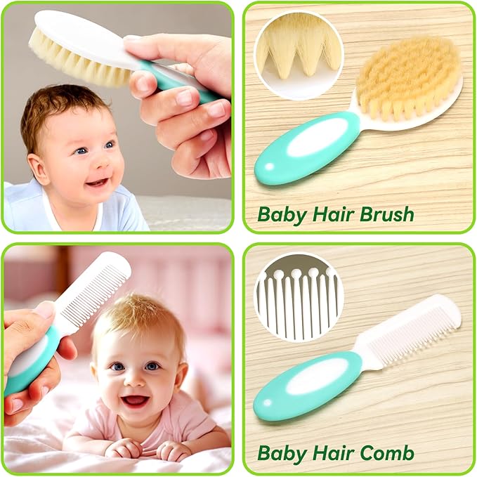 Baby Healthcare and Grooming Kit for Newborn Kids, 31PCS Upgraded Safety Baby Care Kit, Newborn Nursery Health Care Set, Baby Care Products (Green)