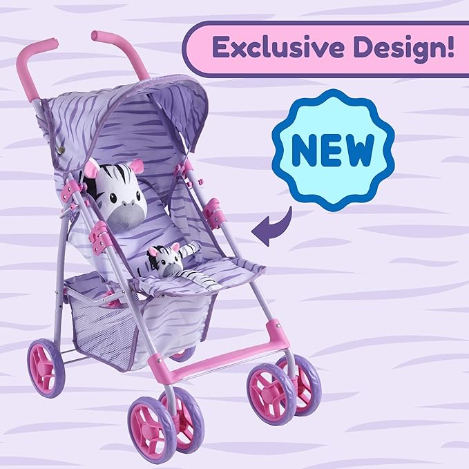 Baby Doll Stroller for Toddlers 1-3, Pillow Animal Toy Baby Stoller for Dolls