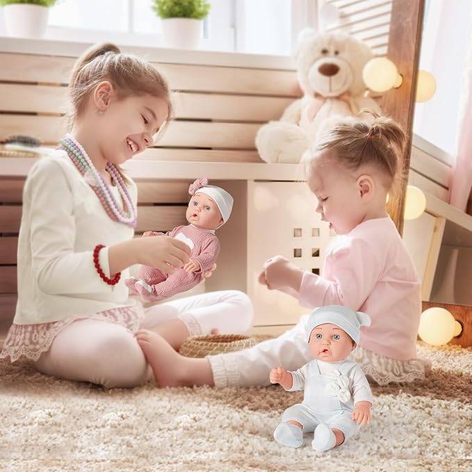 12 inches Realistic Twins Baby Doll with Clothes and Pacifiers, 36 Months