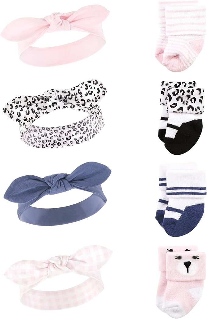 Hudson Baby baby-girls Headband and Socks Set