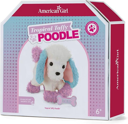 American Girl Truly Me 18-inch Doll Tropical Taffy Poodle Pet with Pink Bow and Dog Bone Toy, for Ages 6+