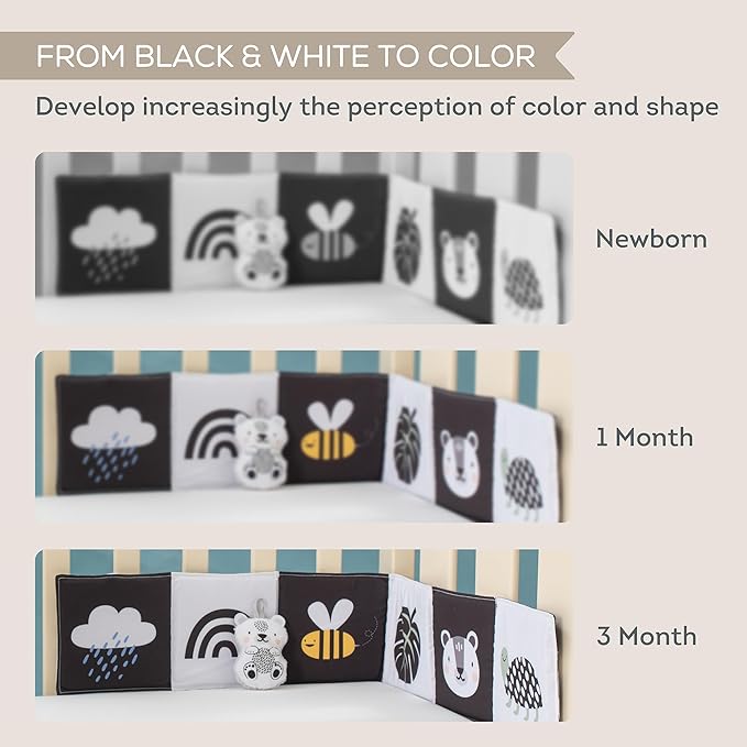Taf Toys Newborn Soft Activity Book Black & White High 0-12 Months