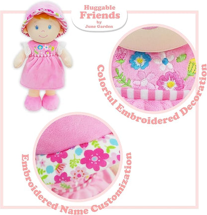 June Garden 12" Soft Dolly Emilia - Stuffed Soft Baby Doll Gift for 1 2 3 Year Old Girls