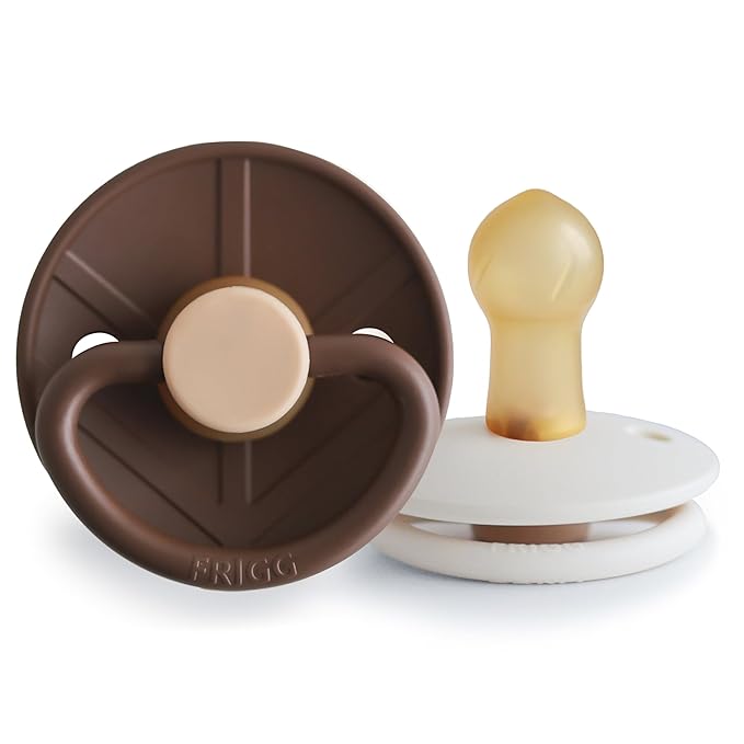 FRIGG Little Viking Natural Rubber Baby Pacifier 2-Pack | Made in Denmark 0-6 Months)
