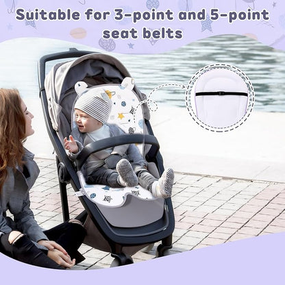 Baby Carriage Cushion, Universal Breathable Car Seat Insert Cushion, 3D Air Mesh Baby Seat Pad Liner for CarSeat, Buggy, High Chair (Planet)