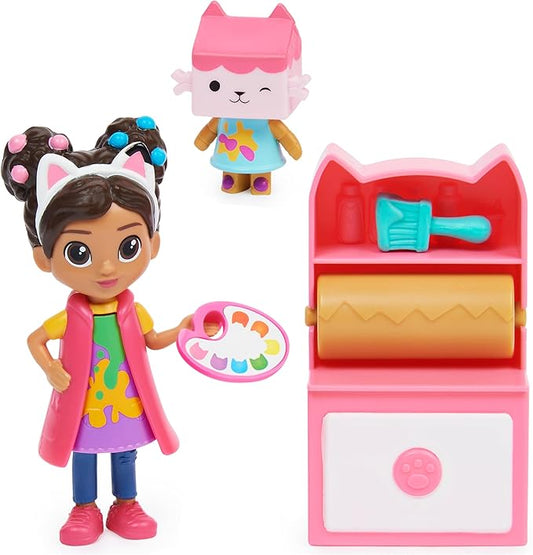 Gabby’s Dollhouse, Art Studio Set with 2 Toy Figures 2 Accessories, 3 and