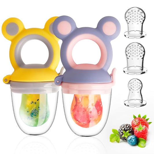 Baby Solids/Frozen Fruit Feeder Pacifier, Infant Teether Toy 4M+ 2-Pack -
